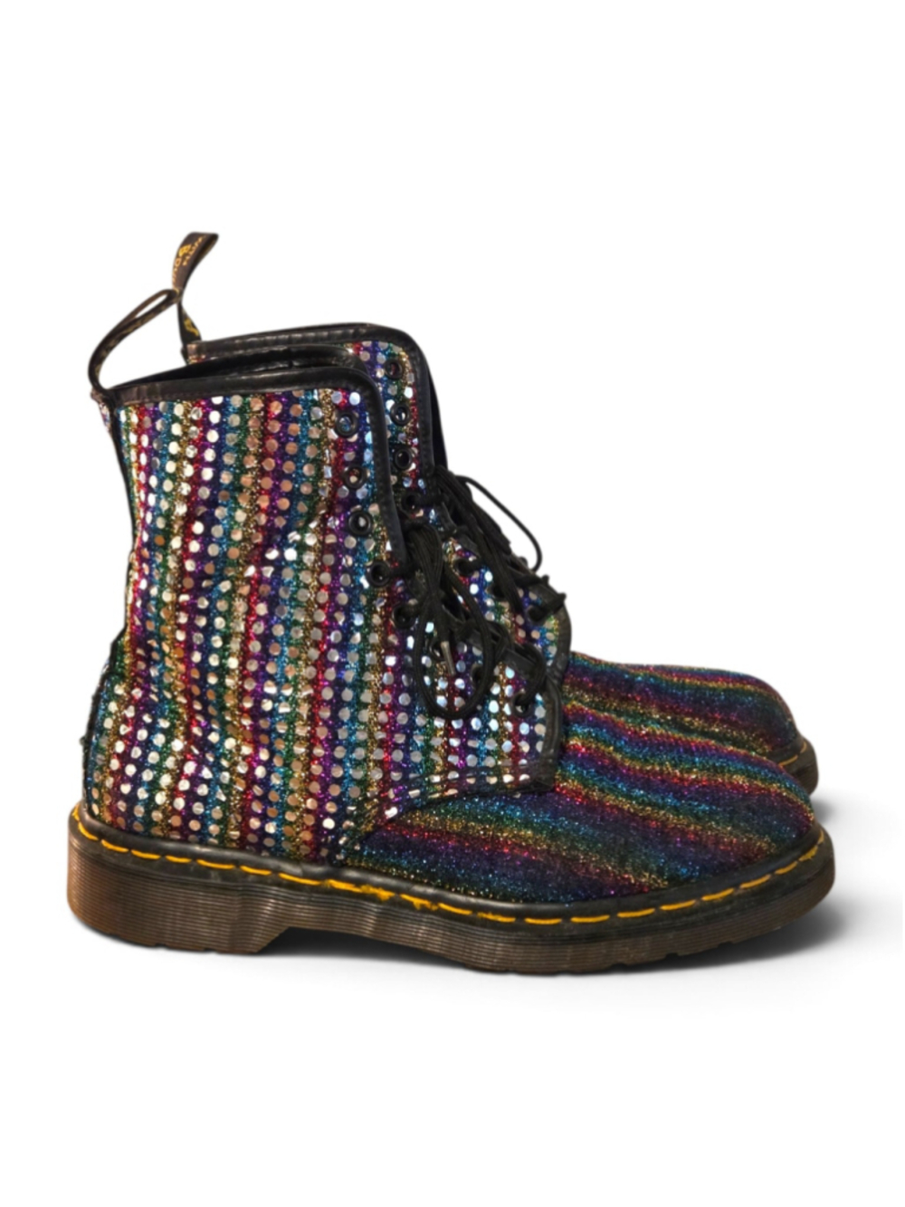 Dr. Martens Rare 1460 Vtg 90s MIE Rainbow Glitter Combat Collector Boots England